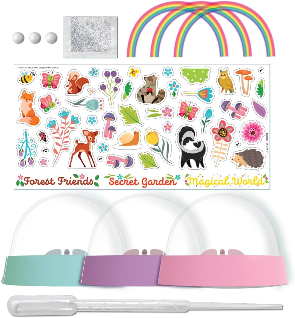 Juego Kit De Cúpulas De Nieve Arcoíris Con Purpurina Niños