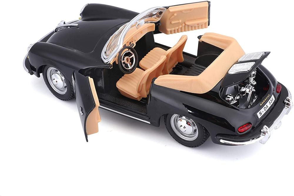 Carro A Escala 1/24 Porsche 356b Cabriolet Negro