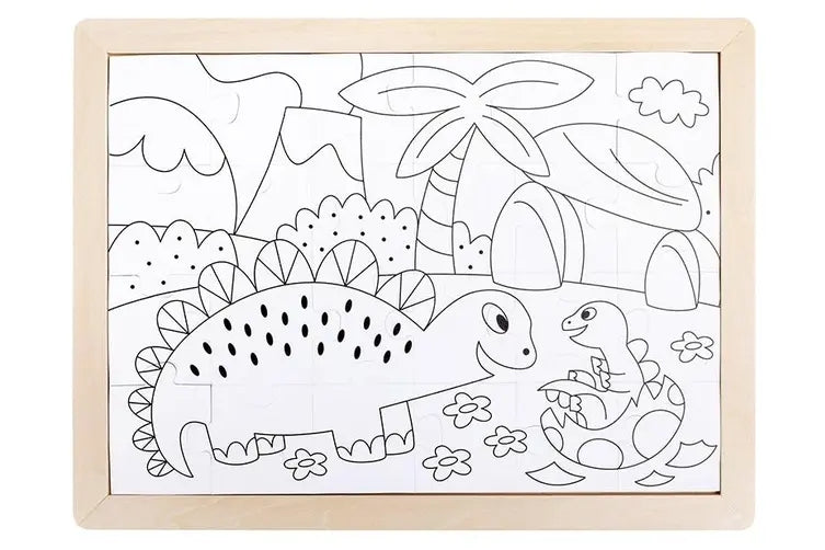 Rompecabezas En Madera Dinosaurios 2 En 1