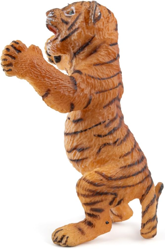 Figura Cría Tigre De Pie Pintada A Mano Papo