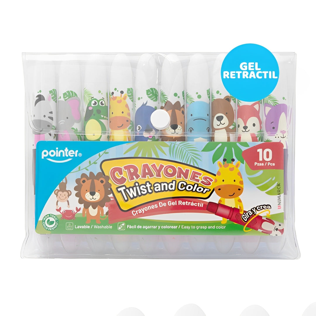 Set De Crayones Gel Retráctil 10 Piezas Para Niños