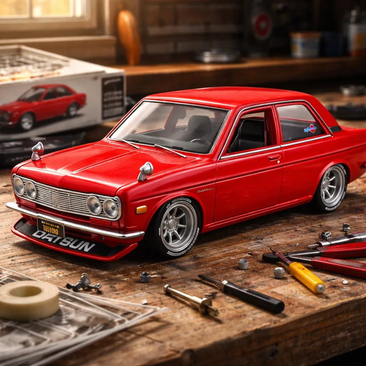 Carro A Escala 1/24 1971 Datsun 510 Rojo Para Armar