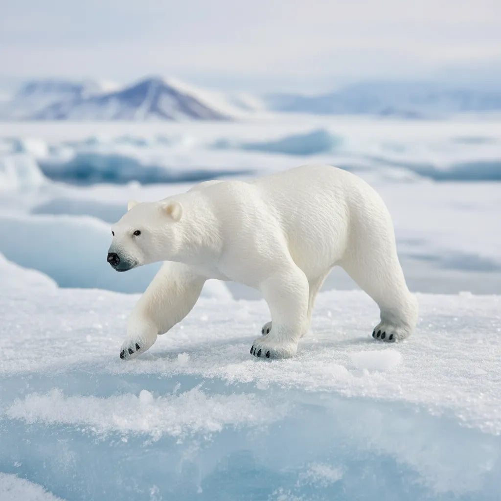 Figura Oso Polar Pintado a Mano