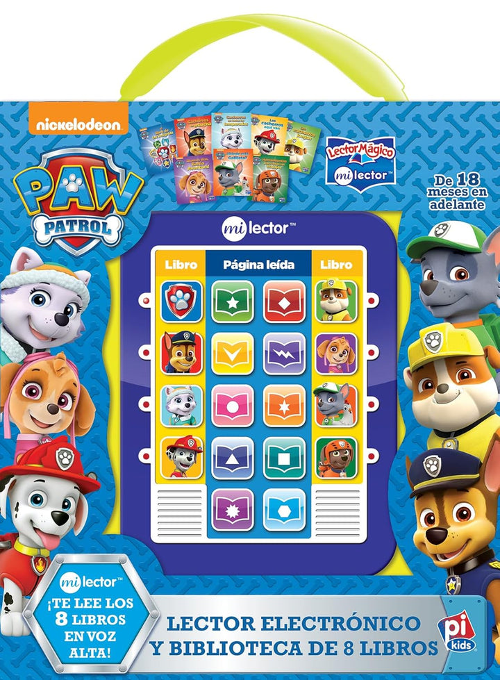 Libro Paw Patrol Lector Electrónico Biblioteca 8 Libros Niños
