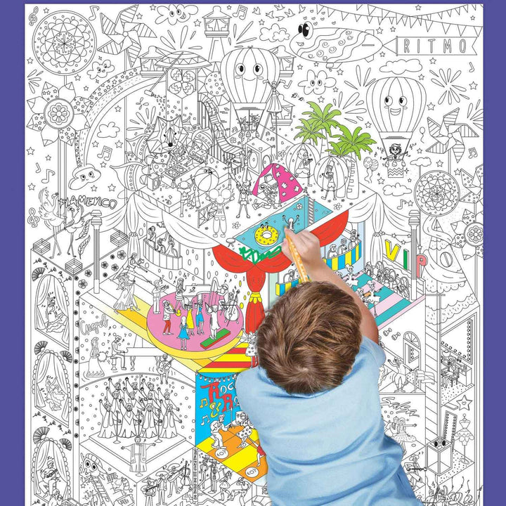 Poster Para Colorear Del ritmo Para Niños niñas