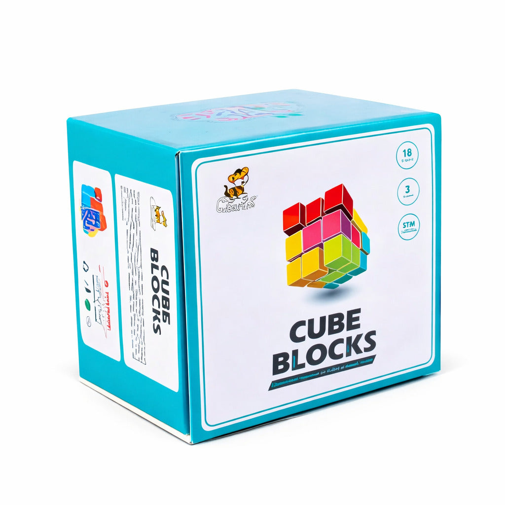 Juego Cube Blocks De Construcción Creativa 18 Piezas Niños