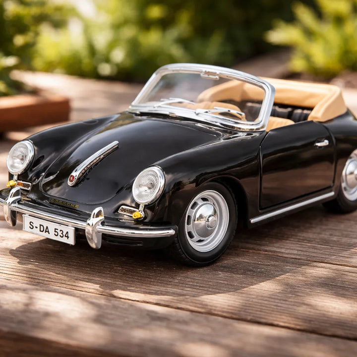 Carro A Escala 1/24 Porsche 356b Cabriolet Negro