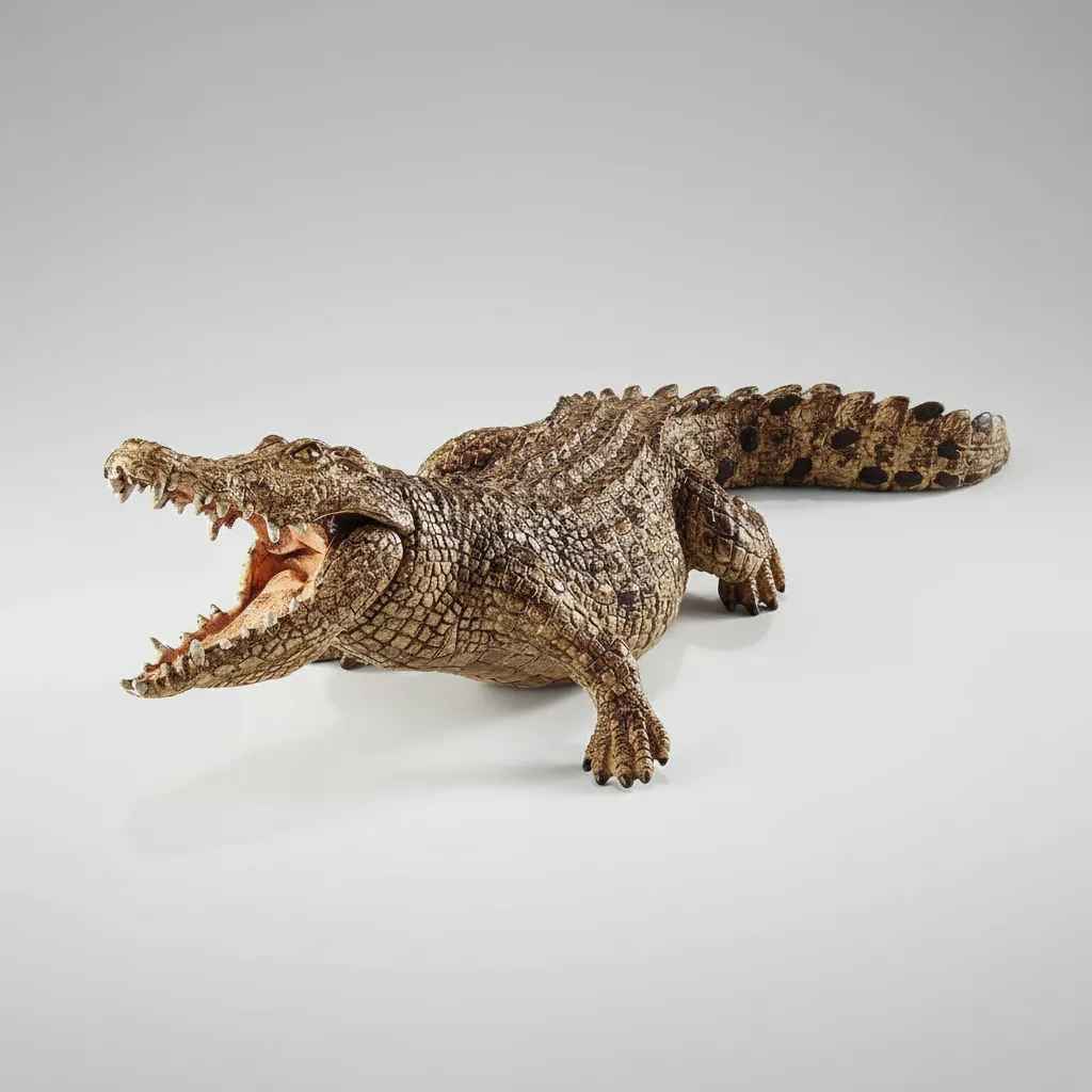 Figura Animales Cocodrilo Pintado A Mano