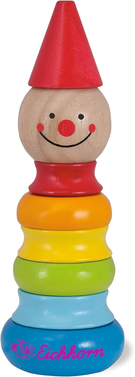 Juguete Apilable De Madera Con Forma De Payaso