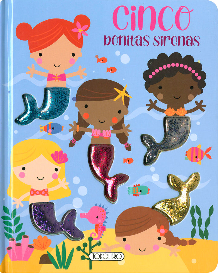 Libro Didáctico Con Textura Cinco Bonitas Sirenas Niños