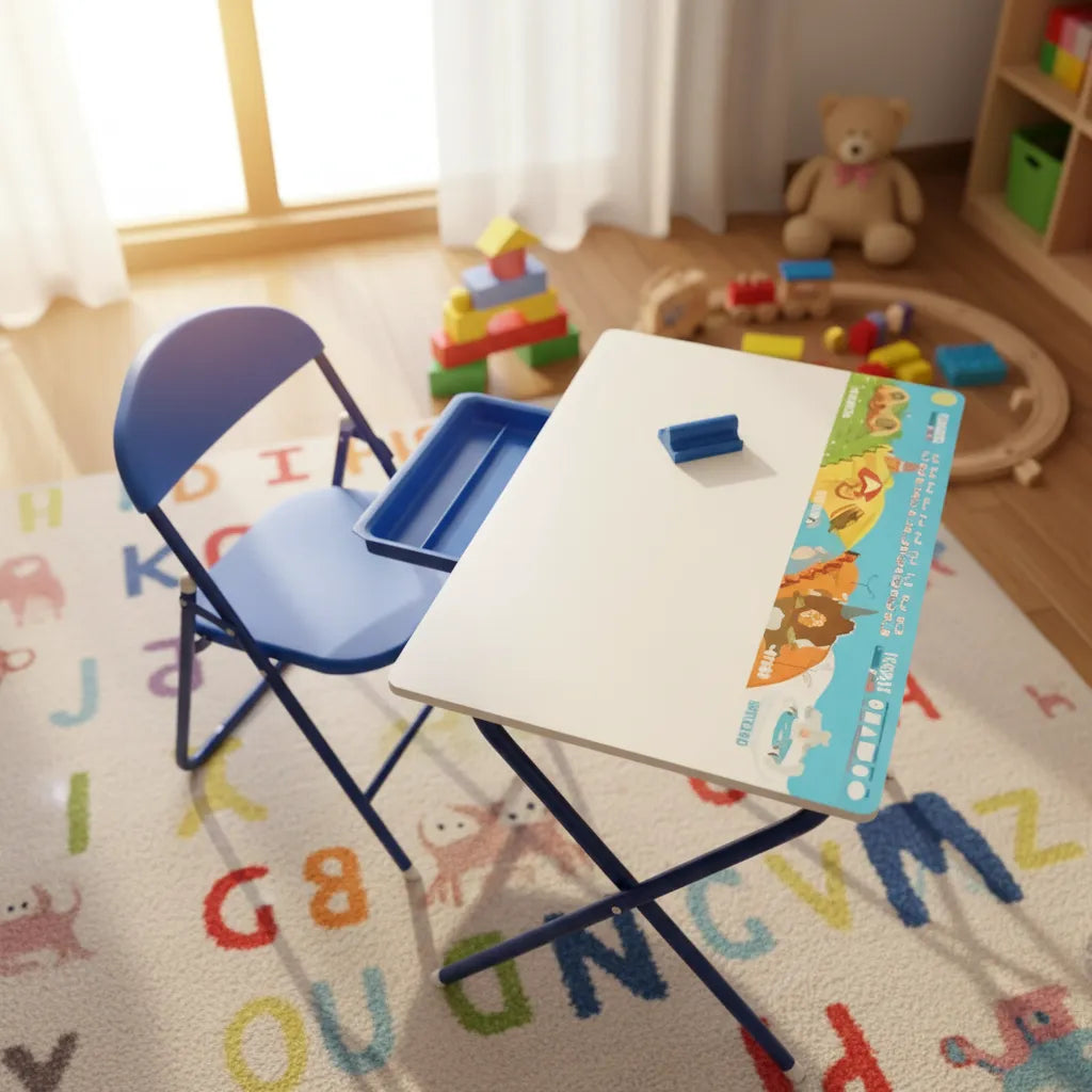 Juego Set Kinder Tablero Con Silla Y Accesorios Para Niños