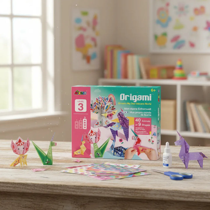 Set De Arte Y Manualidades Origami Unicornios Lv3