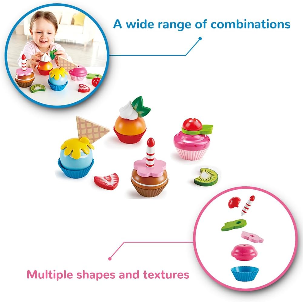 Set Didáctico De Cupcakes En madera Para Niños