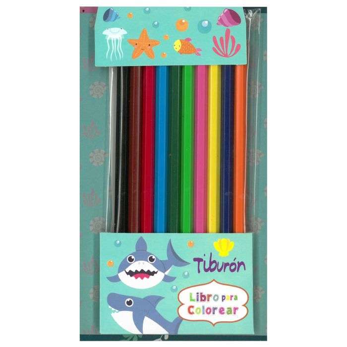 Libro Set Para Colorear Tiburones Con Colores Niños