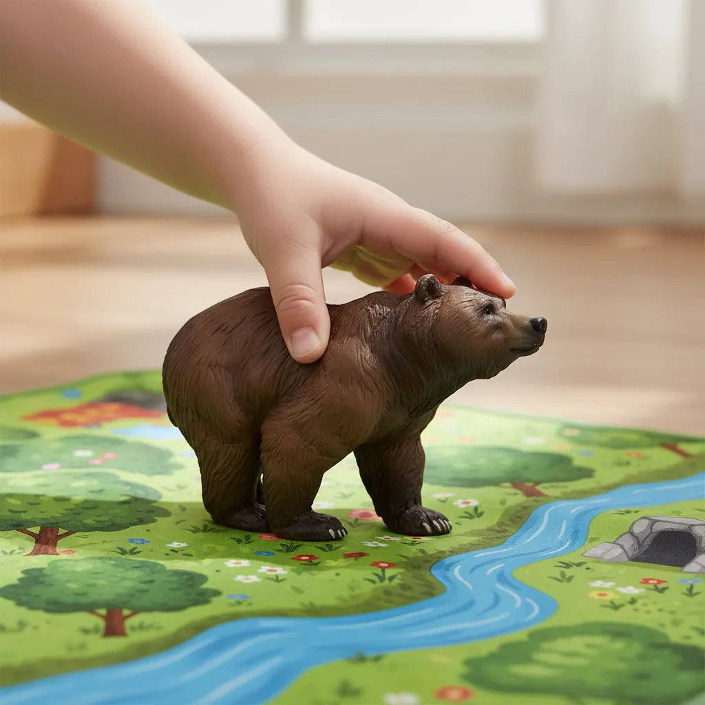 Figura Animales Oso Pirineo Pintado a Mano
