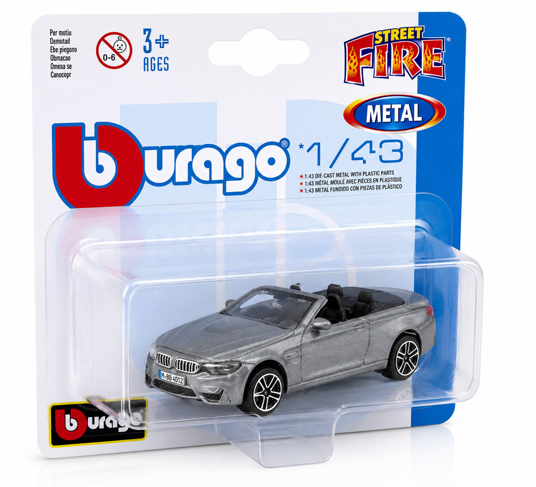 Carro Coleccionable A Escala Bburago BMW M4 Cabrio Gris