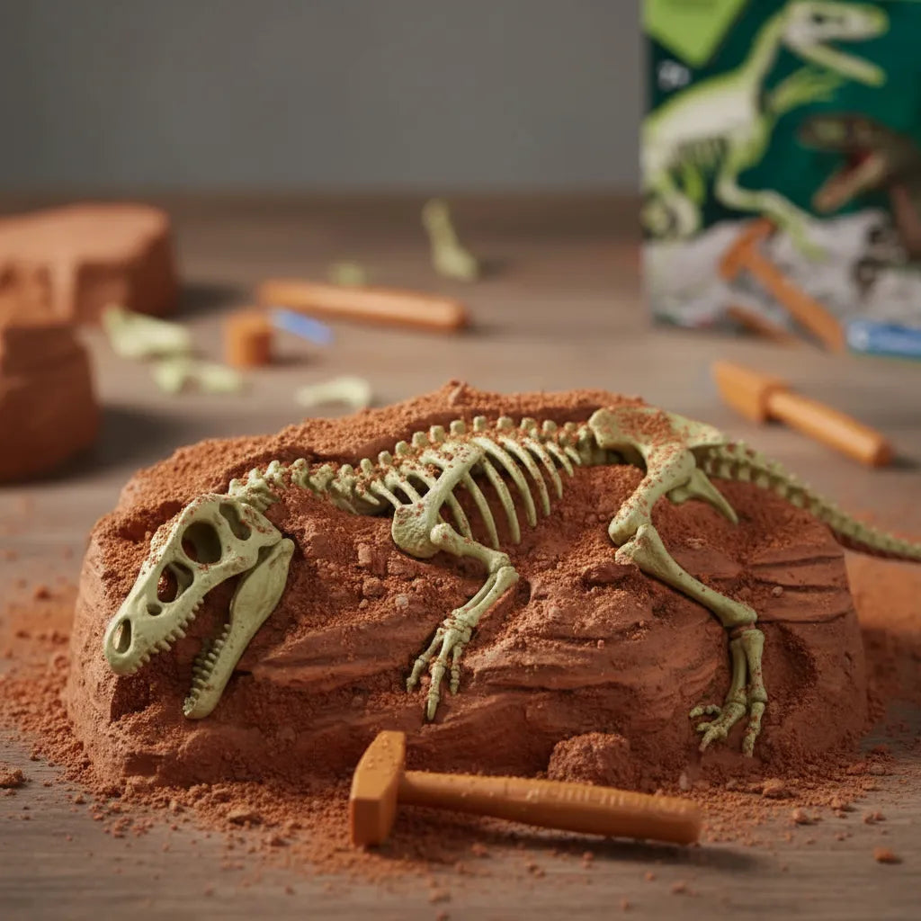 Juego Didáctico Fósiles De Velociraptor Niños