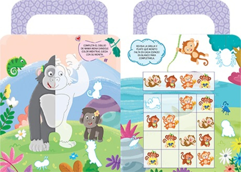 Libro Didáctico De Animales De Jungla Actividades Niños