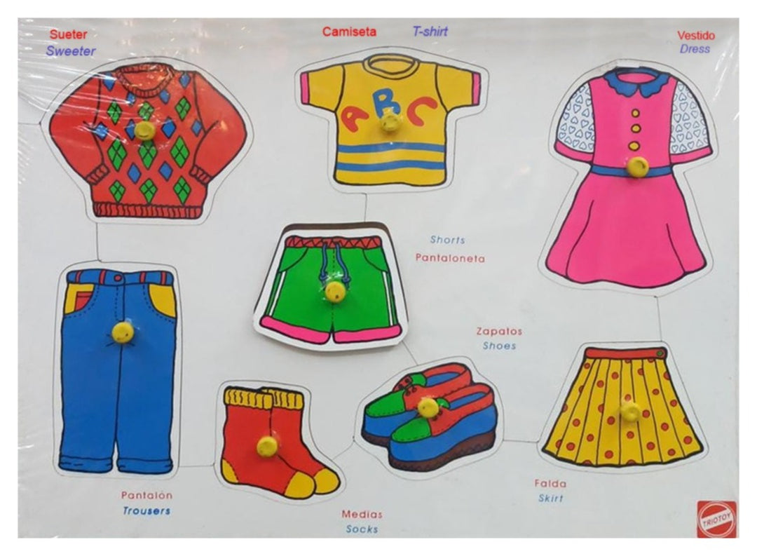 Juego Maxi Encajables Ropa Y Vocabulario Niños