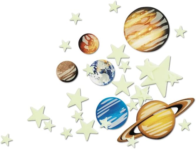 Set Decorativo Fosforescente Planetas y Estrellas