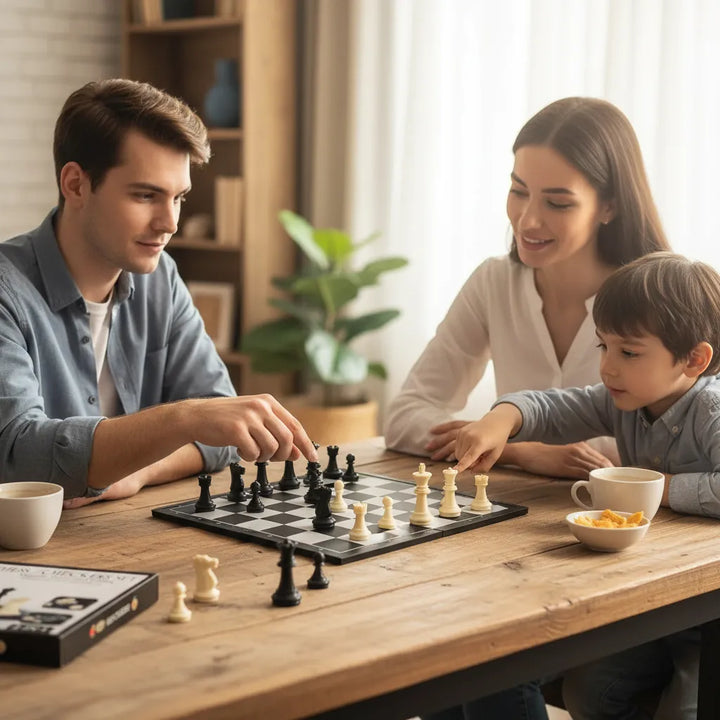 Juego De Mesa Ajedrez Y Damas 2 En 1 Magnético Para Niños