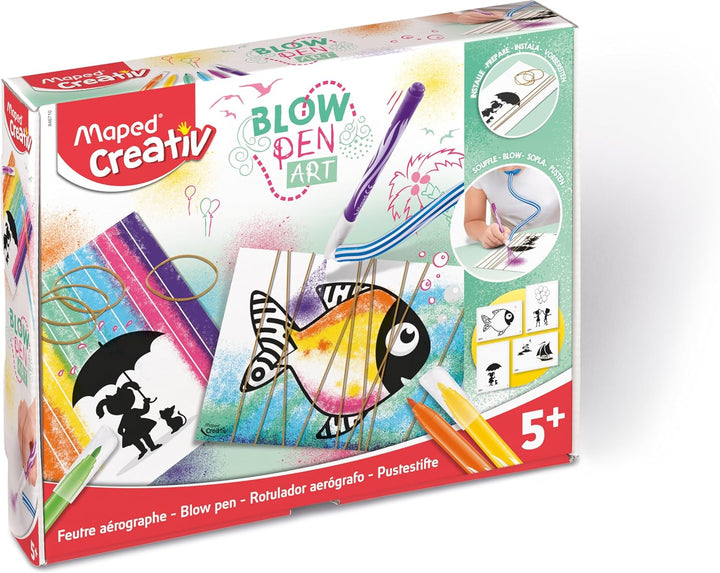 Juego Arte Con Pluma Soplada Para Niños