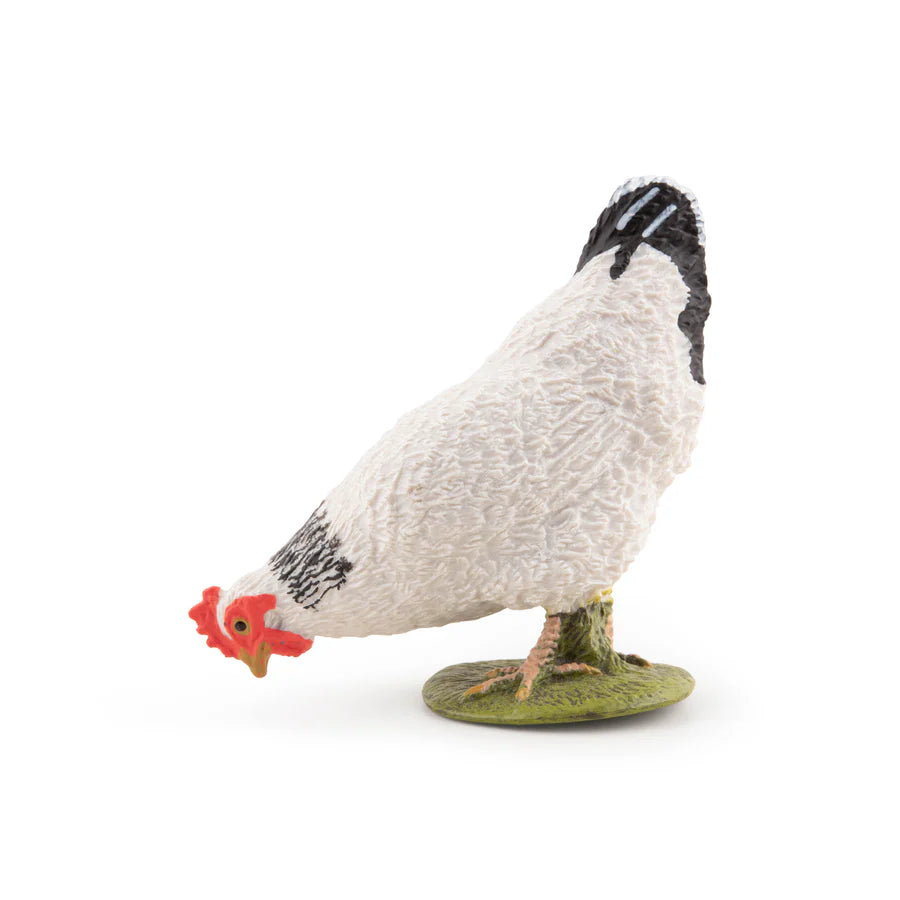 Figura Coleccionable Gallina Blanca Pitado A Mano Papo Niños