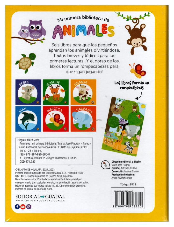 Libro Infantil Mi Primera Biblioteca De Animales