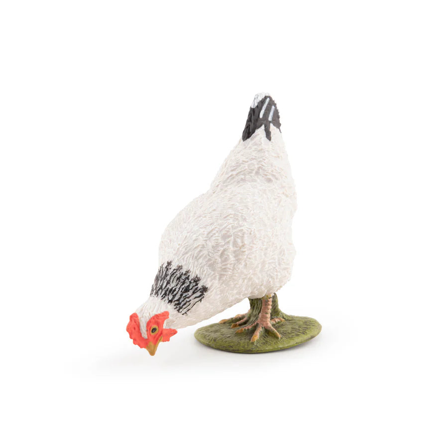 Figura Coleccionable Gallina Blanca Pitado A Mano Papo Niños