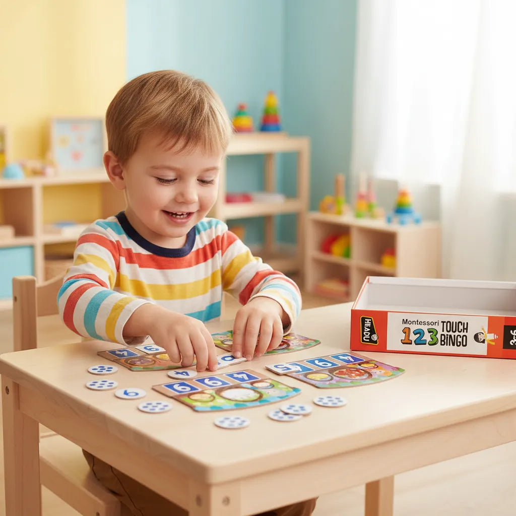 Juego Montessori Bingo Tactil De Numeros
