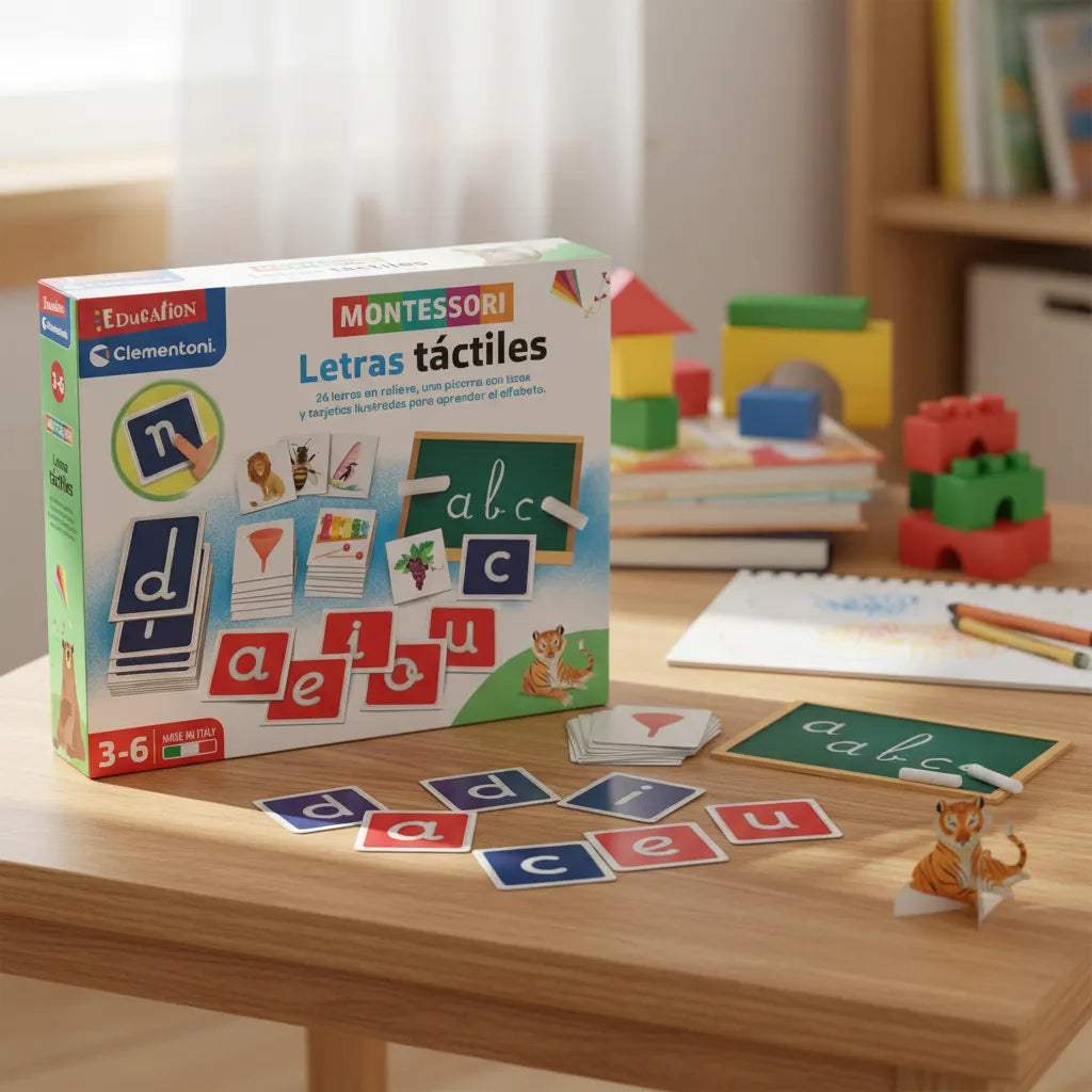 Juego Montessori Letras Táctiles Para Niños