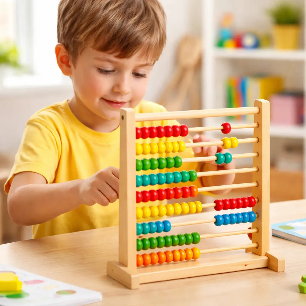 Juego De Mesa Ábaco Magnético En Madera 2 En 1 Para Niños