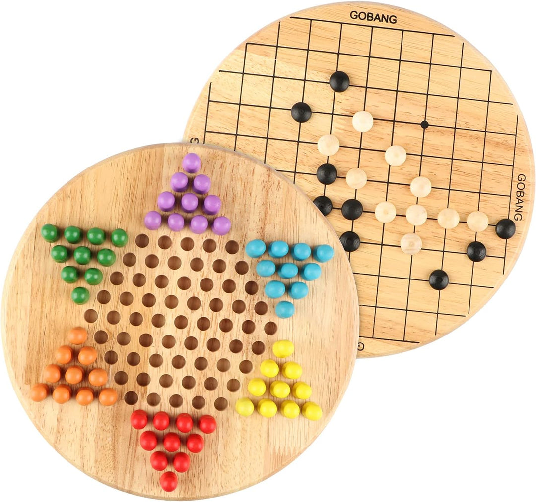 Juego De Mesa 2 En 1 Damas Chinas Madera Niños