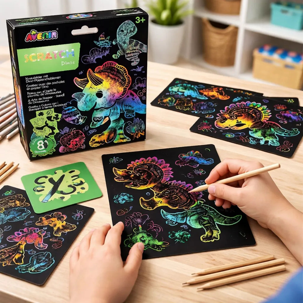 Juego Arte Mágico Raspa Dinosaurios Niños