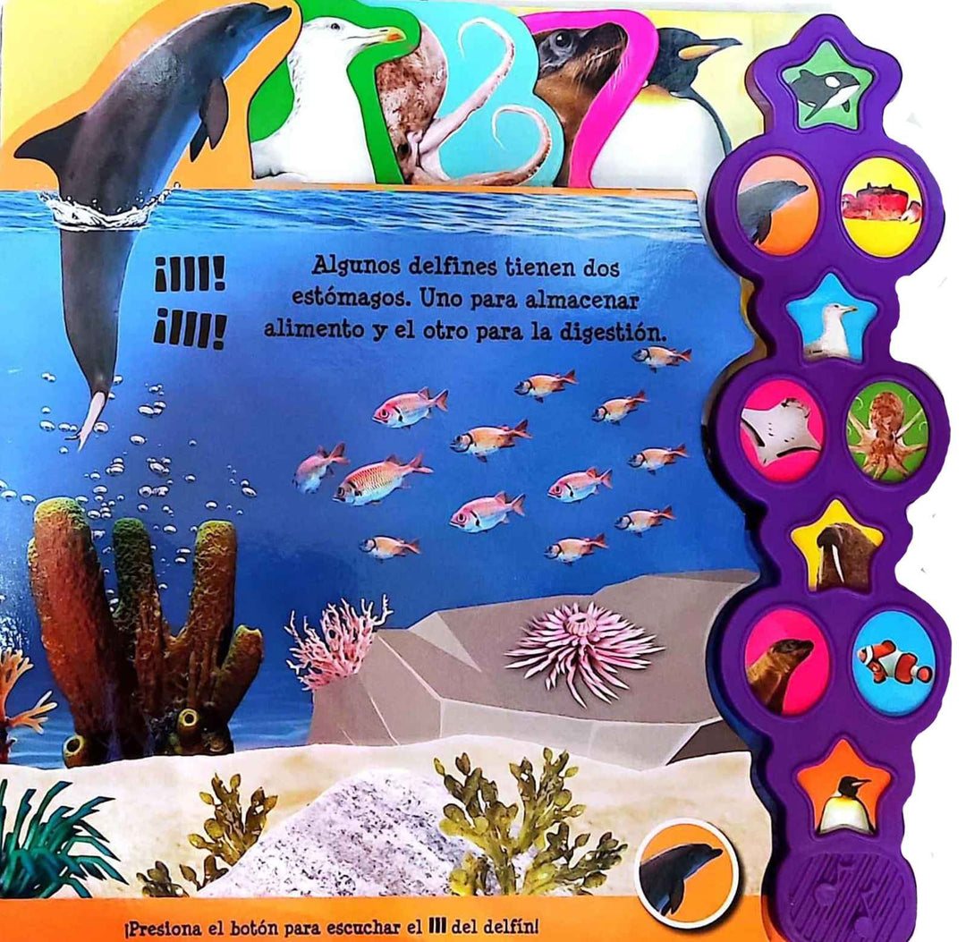 Libro Sonidos Océano 10 Animales Marinos Niños