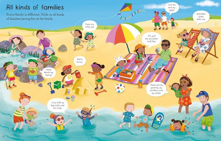 Libro Didáctico Primer Libro Pegatinas Familias Para Niños