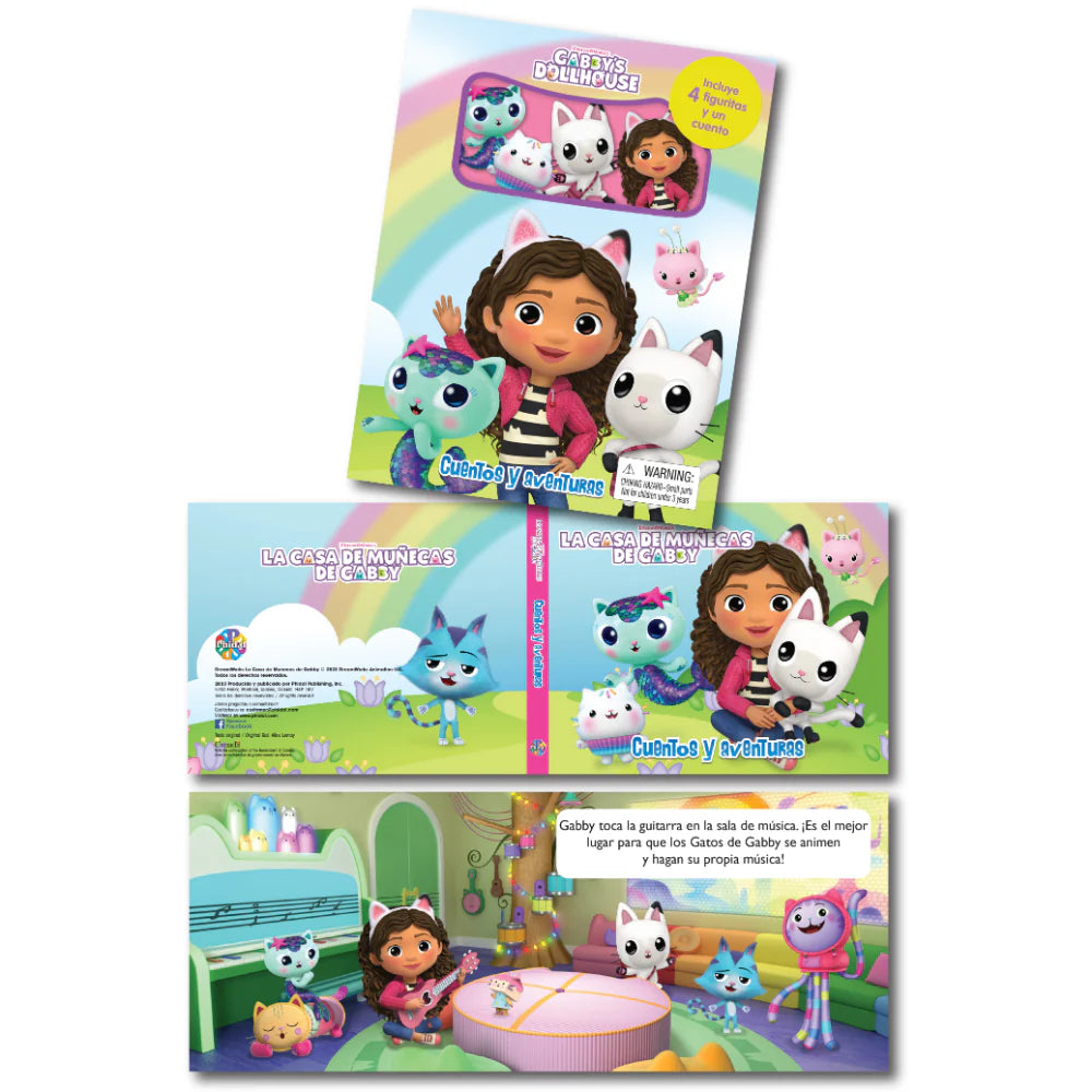 Libro Infantil Cuento Gabby's Con 4 Figuras Niños
