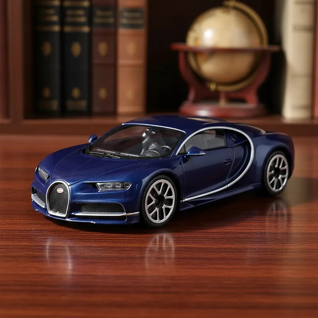 Carro Coleccionable A Escala 1:32 Bugatti Chiron Azul