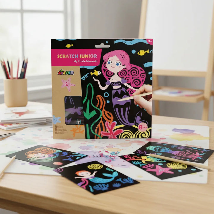 Set De Arte y Manualidades Para Raspar Sirenas