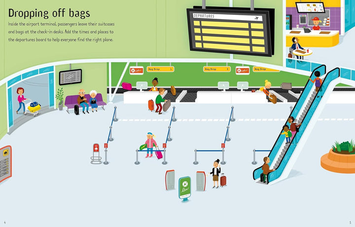 Libro Para Colorear Con Sticker El Aeropuerto Para Niños