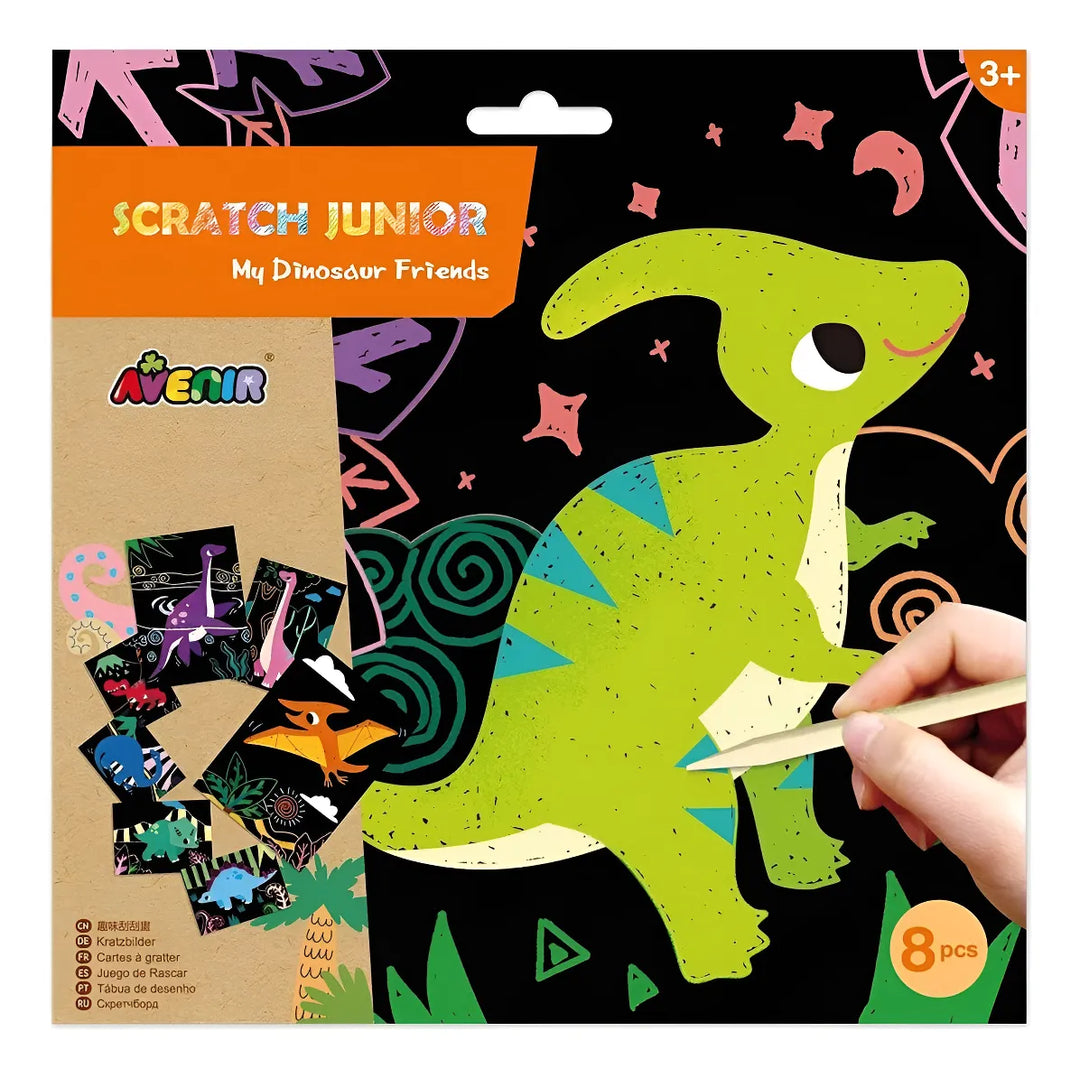 Set De Arte y Manualidades Para Raspar Dinosaurios