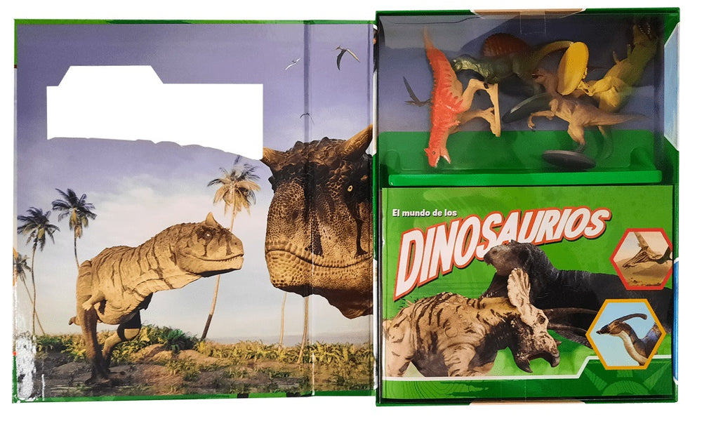 Libro Infantil Cuento Dinosaurios Con 4 Figuras Niños