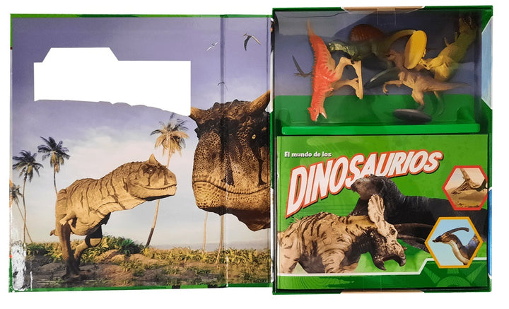 Libro Infantil Cuento Dinosaurios Con 4 Figuras Niños