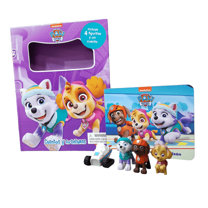 Libro Infantil Paw Patrol Con 4 Figuras Niños
