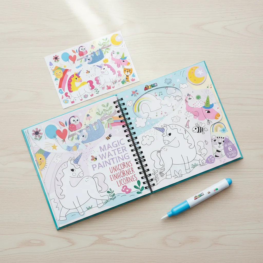 Libro Magico Para Pintar Con Agua Unicornios