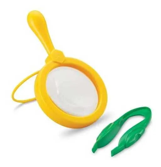 Juego Pinza Sensorial y Lupa azul Para Niños niñas