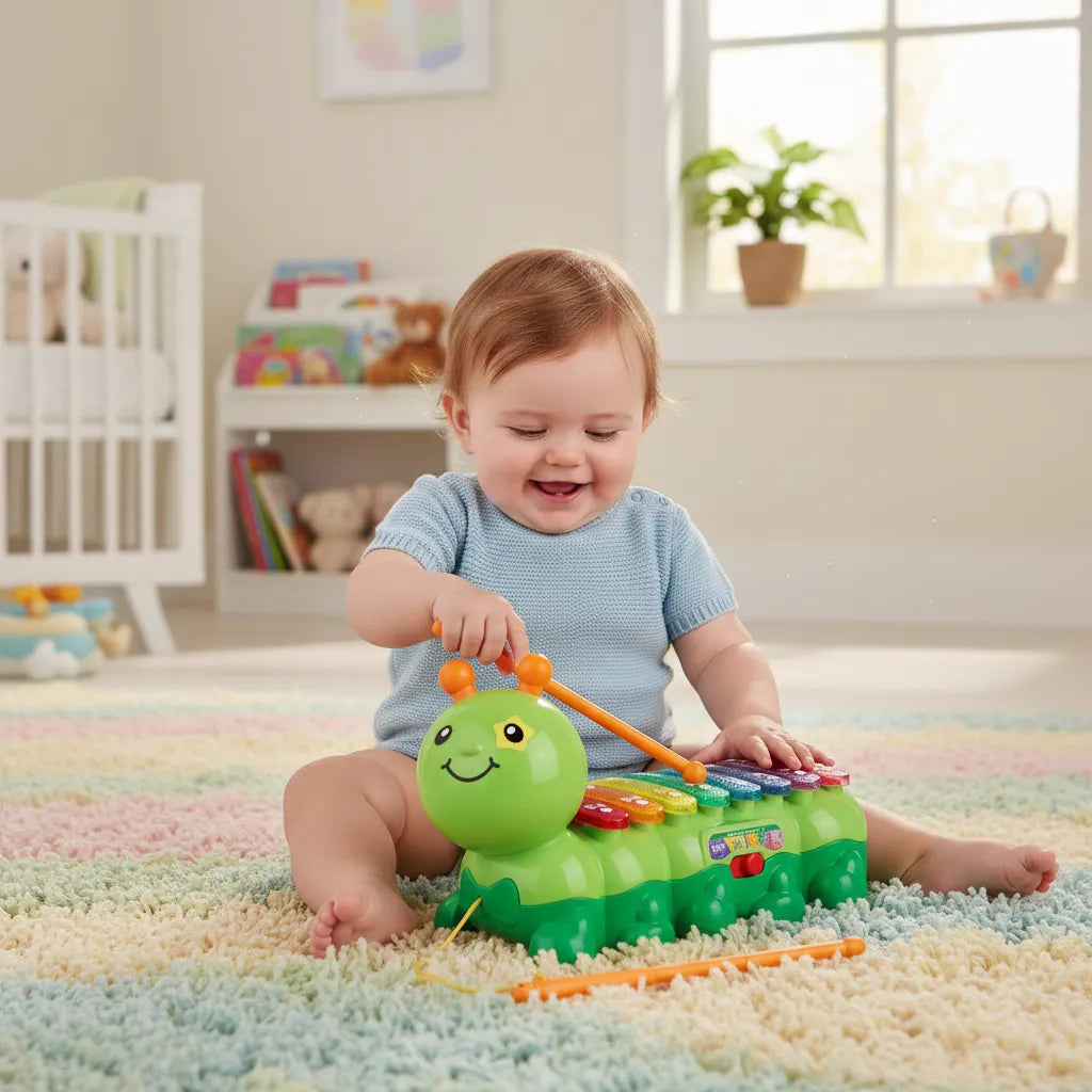 Juguete Estimulación Musical Oruga Para Bebés