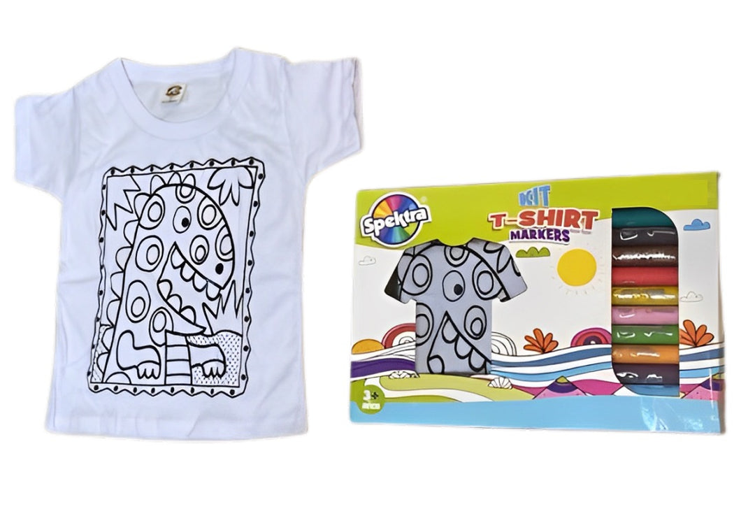 Kit Personaliza Tu Camisa Talla 8 Dino Para Niños