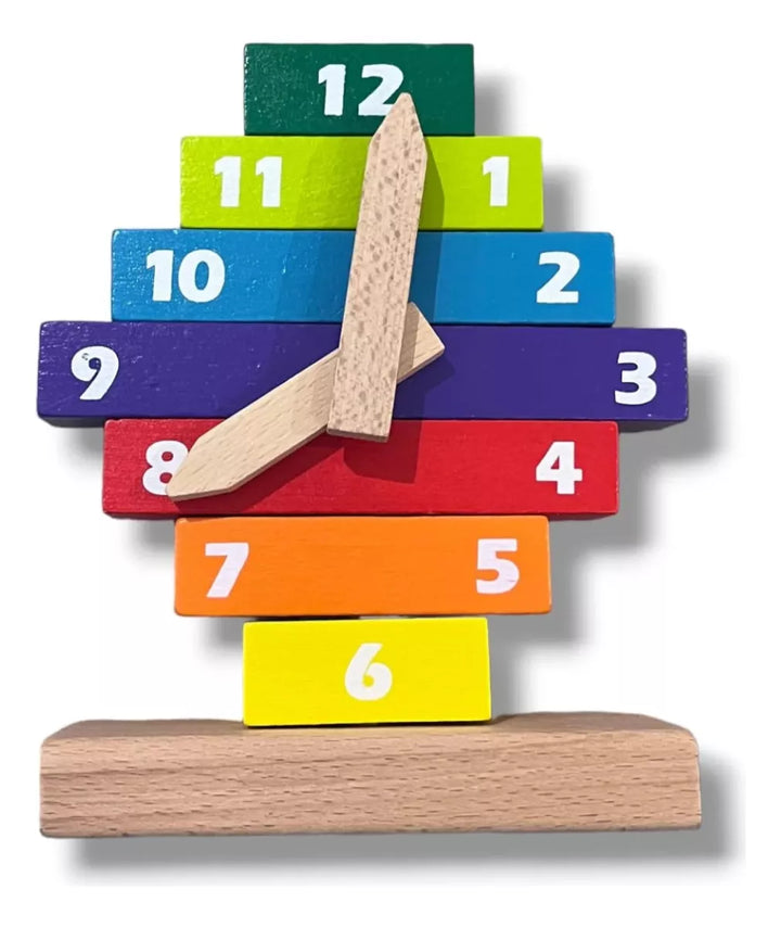 Juguete Didáctico Reloj De Madera para Niños