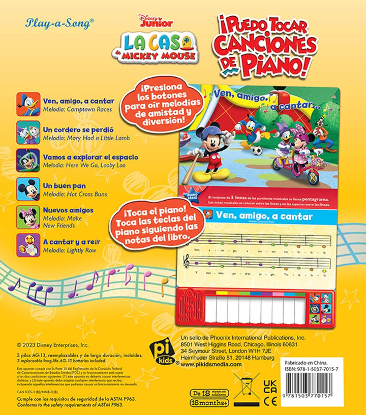 Libro Musical Disney Mickey puedo Tocar Niños